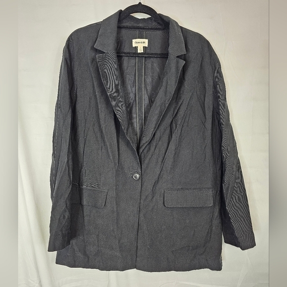 Open Edit black one-button blazer in size Large NWOT - Picture 1 of 9